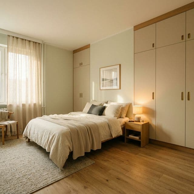 Szafa zabudowana na wymiar w sypialni — WMS MEBLE Łowicz